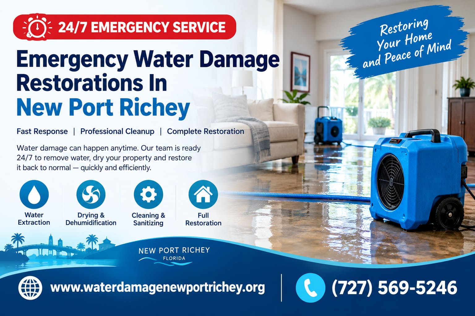 Emergency water damage service icon New Port Richey