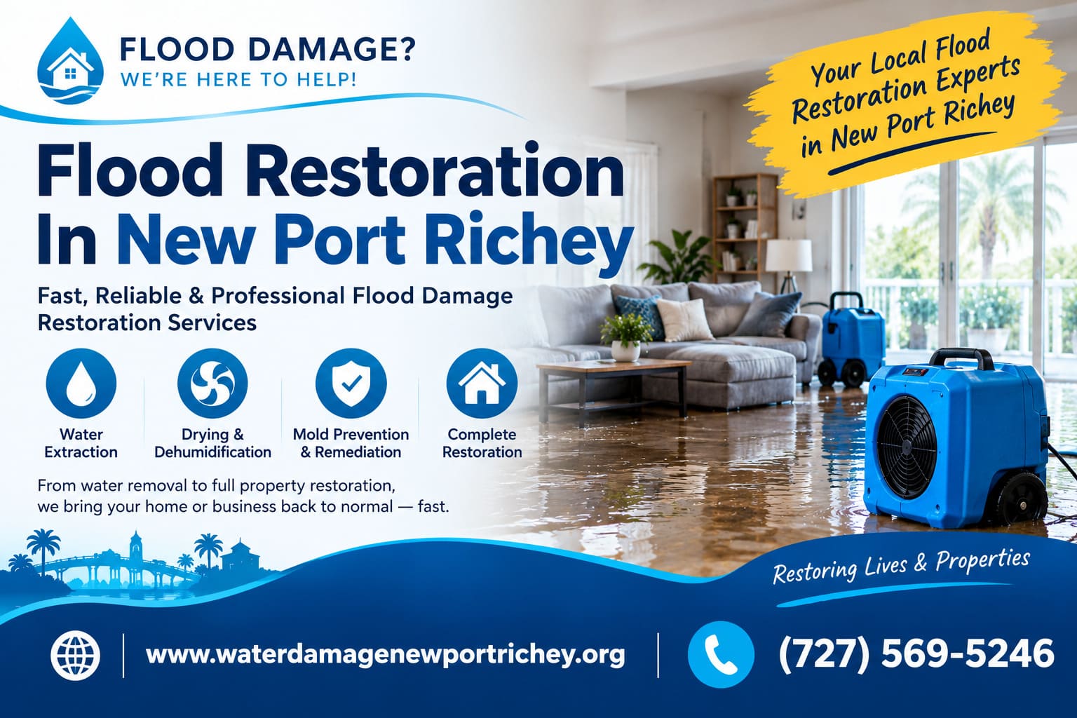 Flood restoration service icon New Port Richey